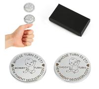 New Parents Decision Coin, Funny Baby Gift Decision Making Flip Coin Double Sided Mommy's Turn Daddy's Turn Coin Cute Gifts for New Parents Pregnancy Gifts for First Time Mom and Dad