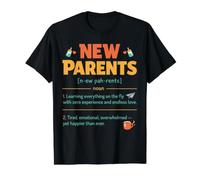 New Parents First Time Mom Dad Definition Parenting Matching Value Graphic T-Shirt, Men, Black, L