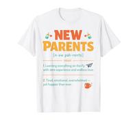 New Parents First Time Mom Dad Definition Parenting Matching Value Graphic T-Shirt, Men, White, M