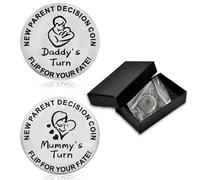 New Parents Funny Decision Coin, Decision Coin with Gift Box Newborn Baby Gifts, Gifts for New Parents, Anniversary, Stainless Steel (Silver) (JPXSD-393)