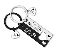 New Parents Gifts Keyring Daddy and Mommy Est 2025 Pregnancy Announcement Gifts Mom to Be Gift Parents to be Jewelry Keyring Set First Time Parent Baby Shower New Father Mother to Be Gift