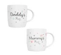 New Parents Mugs Mummy Daddy Newborn 12oz Mug New Bone China Mugs Luxury New Born Celebration Mug Set Set of 2 Mugs Home Kitchen Office