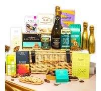 New Parents, New Baby Vegan Gift Hamper Basket, Luxury Gourmet Gifts for Women or Couples, Wicker Family Hamper by EDEN & CO - 2 Prosecco