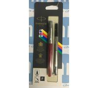 NEW Parker Jotter Rollerball Pen Fine Tip Red Barrel Black Ink 2096888