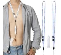 New Patented Peritoneal Dialysis Transfer Set Catheter Holder Accessories for Baxter. PD Secure Shower Support for Men Women w/ 2 PCS Adjustable Neck Lanyard with Breakaway Feature for Safety (White)