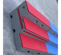 New PE Plastic Choir Stage for Schools, Mobile Flip-Folding Steps, School Music Classroom Three-Tier Dance(Red)