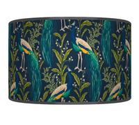 New Peacock Lampshade Teal Blue Turquoise Navy Ceiling Light Drum Lamp Shade Floor Table or Ceiling Pendant Light Shade dz240 (35cm(14")