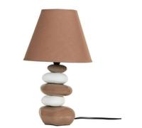 New Pebble Stack Table Lamp, Creates A Magnificent Effect, Adds Coastal Charm to Any Home, Ideal for Creating A Relaxing & Calm Ambience, Perfect for Placing on Bedside Table - Grey and White
