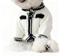 New Pet Blazer for Dogs & Cats | Classic Tweed Dog Coat and Cat Jacket Cute, fashionable, cold-proof and easy to clean, suitable for small pets(Size:L,Color:White)