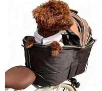 New Pet Carrier Bicycle Basket Bag Pet Carrier Sturdy Front Bicycle Basket with Padded Base, Side Pockets, Quick Install; for Small Dogs & Cats Pet Commuter Seat Basket