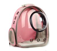New Pet Cat Bag Transparent Skylight Diaper Portable Outdoor Space Capsule Supplies Breathable large space Backpack Expandable front and back Suitable for outdoor, travel, walkin(Color:hood/pink)