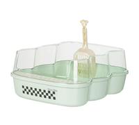 New Pet Toilet Extra Large Semi-Closed Cat Litter Box with Clear Flap & Scoop, Anti-Splash Litter Box Easy to clean, no odor, suitable for small and medium-sized c(Size:20.08x16.14x8.66in,Color:Green)