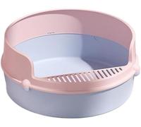 New Pet Toilet Semi-Enclosed Cat Litter Box, High Side Anti-Splash & Leak-Proof Litter Box Easy to clean and no odor Suitable for small and medium-sized cats(Color:Pink)