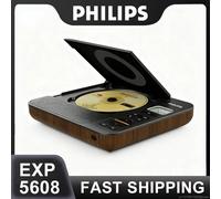 New Philips EXP5608 Convenient Retro CD Player Desktop CD Audio USB/TF Wireless Bluetooth Home HiFi Stereo MP3 Loudspeaker Box Black Brown EXP5608