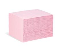 New Pig PIG Absorbent Mat Pads - Pink, Chemical - Absorbs Aggressive Acids, Caustics, Unknown & Hazardous Liquids, Pack of 100, 83.6 L Capacity, Protects Work Areas from Dangerous Chemical Spills