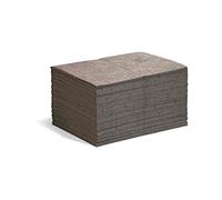 New Pig PIG Absorbent Mat Pads - Universal - Absorbs Oils, Coolants, Solvents & Water, Pack of 125, 82.3 L Capacity, Keeps Floors Clean & Safe in Industrial Workspaces