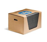 New Pig PIG Absorbent Mat Pads - Universal - Absorbs Oils, Coolants, Solvents & Water, Pack of 200, 83.6 L Capacity, Keeps Floors Clean & Safe in Industrial Workspaces