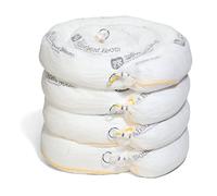 New Pig PIG Oil Absorbent Booms - Industrial Spill Control, 90.8 L, Pack of 4, Tough Outer Construction, Contains and Absorbs Oil on Water