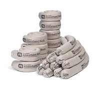 New Pig PIG Original Absorbent Socks - Industrial Spill Control, 38 L, Pack of 20, Durable Polypropylene Skin, Absorbs Oils, Coolants, Solvents & Water