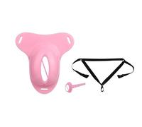 New Pink Chastity Cages with Catheter, Men's Abstinence Penis Ring, Belt with Lock, Gay Chicken Lock, Couple BDSM, Adult Sex Toy(665-m-With BB PT)