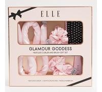 New Pink Glamour Goddess Heatless Curler & Brush Gift Set Includes Heatless Curler,Satin Scrunchies,Paddle Brush Hair Styling Essentials For Salon-Quality Hair Gift Set -A20