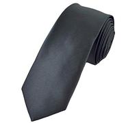 New Plain Coloured Skinny Ties. 25 Colours Available. Handmade. Wedding, Fashion (Dark Silver, Skinny Tie)