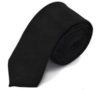 New Plain Coloured Skinny Ties. Handmade. Wedding Work Parties Formalwear (Black, Skinny Tie)