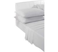 New Plain Dye Silver Pillow Cases 2 Pack, Soft Poly Cotton Bedding Housewife Pillowcases Pair No Iron Bedroom Pillow Case Cover Standard Size UK 50x75cm