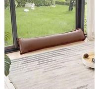 New Plain Dyed Fabric Hollowfibre Filled Draught Excluders Cushion Heavy Duty Draught Stopper for Bottom of Door or Window Draft Insulator Draft Guard Energy Saver 90x18cm (Brown/Choco)