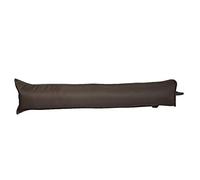 New Plain Fabric Draught Excluder Draft Insulator Cushion Decorative Door or Window Stopper Polycotton Energy Saver Snake Hallway Multipurpose (Chocolate)