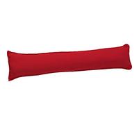 New Plain Fabric Draught Excluder Draft Insulator Cushion Decorative Door or Window Stopper Polycotton Energy Saver Snake Hallway Multipurpose (Red)