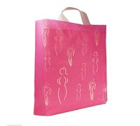 New Plastic Carrier Silhouettes See Through Luxury Party Bags Pack of 50 (Pink)