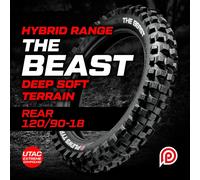 NEW PLEWS 'THE BEAST' EXTREME ENDURO/TRAIL REAR TYRE 120/90-18 - MADE TO WIN