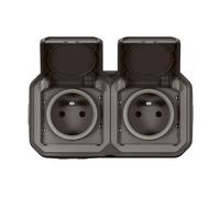 NEW PLEXO 55 Socket 2x2P+Z Horizontal N/T IP55 Anthracite 079788L