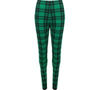 New Plus Size Ladies Skull Floral Print Womens Long Black Flower Patterned Stretch Pants Leggings (8-10, Green Tartan)