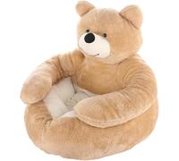 New plush Pet Bed Dogs Super Soft Pet BedCute Cuddler Bear Cat Sleeping Mat | Comfortable Plush Dog Crate Bed Washable Pet Cushion with Non Slip Bottom for Outdoor (Size:Diameter：18.11in,Color:Khaki)