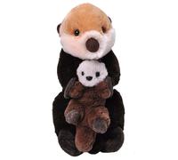 WILD REPUBLIC Mom and Baby Sea Otter, Stuffed Animal, 12 Inches, Gift for Kids, Plush Toy, Fill is Spun Recycled Water Bottles