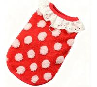 New Polka Dot Dog Vest - Plush Sleeveless Jacket for Small to X-Large Dogs, All Breed Sizes for Large Dogs Like Labrador Cute, fashionable, cold-proof and easy to clean(Size:Small,Color:Red)
