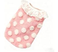 New Polka Dot Dog Vest - Plush Sleeveless Jacket for Small to X-Large Dogs, All Breed Sizes for Large Dogs Like Labrador Cute, fashionable, cold-proof and easy to clean(Size:X-Small,Color:Pink)