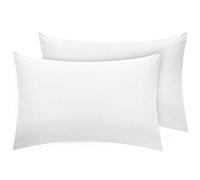 New Polycotton Housewife 4 Pack Pillow Covers - Easy Care Plain Dyed Bedroom Pillowcases - Standard Size 50 x 75 cm Pillowcases (White)