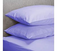 New Polycotton Housewife 4 Pack Pillow Covers - Easy Care Plain Dyed Bedroom Pillowcases - Standard Size 50 x 75 cm Pillowcases (Lilac)