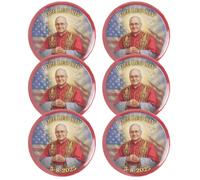 New Pope Leo XIV Pinback Buttons, Catholic Pin Accessories, Papal Memorabilia, 2.25 Inches (Pack of 6), Multicolor, S