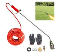 New Portable Propane Torch Weed Burner Kit, 2026 Weed Torch with Turbo Trigger, 50mm Nozzle 200cm Hose Flamethrower for Flame Weeding, Roofing, Snow Melting (Red, Extra Long (50mm))