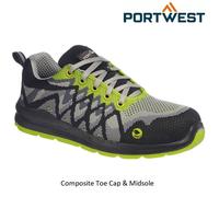 New PORTWEST Compositelite Eco Safety Trainer S1P Lightweight Black Yellow Shoes