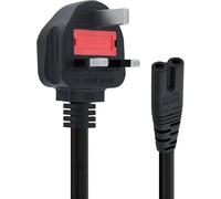 New Power Cable 3M TV Power Cable Certified 2 Pin IEC C7 UK Plug 0.75mm² Compatible with PS4, Xbox One S/X, LED LCD Smart TV Monitor, Pixma, Printer, Surface Laptop Charger (3 METER CABLE)