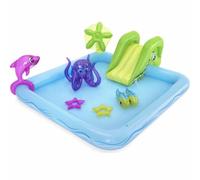 New|| Premier Inflatable Kids Play Pool with Slide, Dolphin, Octopus and Clown Fish Toys, Ocean Theme, 239 x 206 x 86 cm||