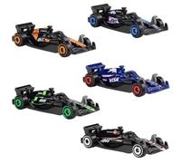 New Premium Hotwheels Toy Cars Formula 1 Race Cars Set, Mini Car Toys, 5pk 1:64 Scale Die-Cast Vehicles Featuring F1 Racing Cars Team Decos with McLaren, Alpine, Redbull, Haas, Kick Racing Teams.