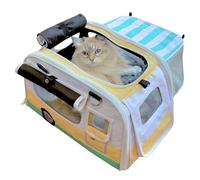 NEW Premium Soft-Sided 2-in-1 Kittyrama Cat Carrier & Home Hideaway - Vet-Recommended Calming Den, Car-Seat Secure & Travel Carrier with SBS Zips, Washable Mattress, Waterproof Base