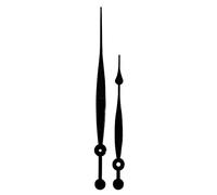 New Press Fit Extra Long Quartz Youngtown 12888 Metal Clock Hands For High Torque Movements 3.1mm & 5.0mm Hand Holes (208mm Black Metal)