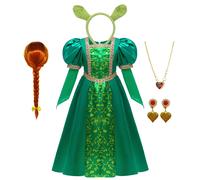 New Princess Fiona Cosplay Girl Dress Children Animation Movie Shrek The Monsters Costume Halloween Cosplay Clothes 3-10Y Dress A